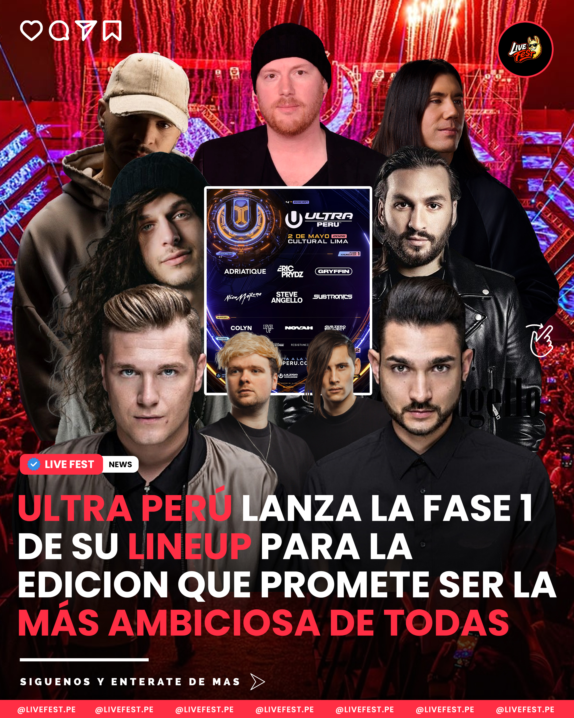Ultra Perú revela el Phase 1 de su lineup 2026 con grandes nombres de la escena electrónica